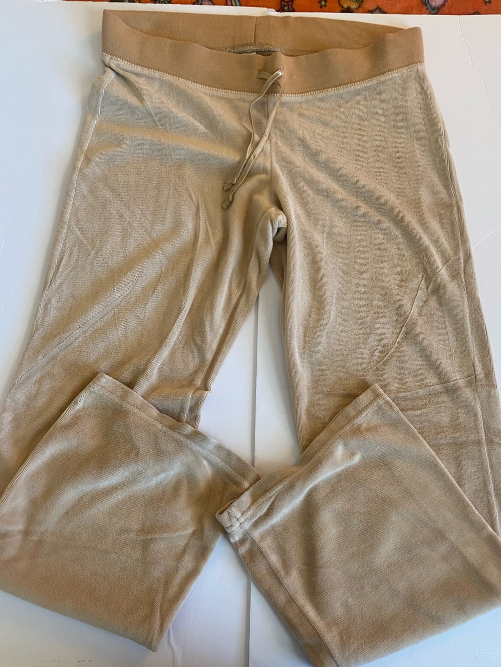 Y2K 2005 Old Navy camel colored velour track pants